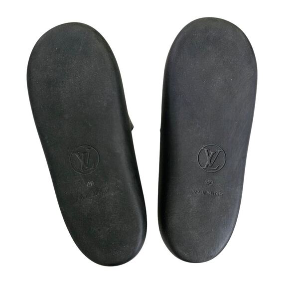 Louis Vuitton Sunbath Flat Slide Sandal Size 40 US 10 Brown LV Monogram Rubber - Picture 7 of 8